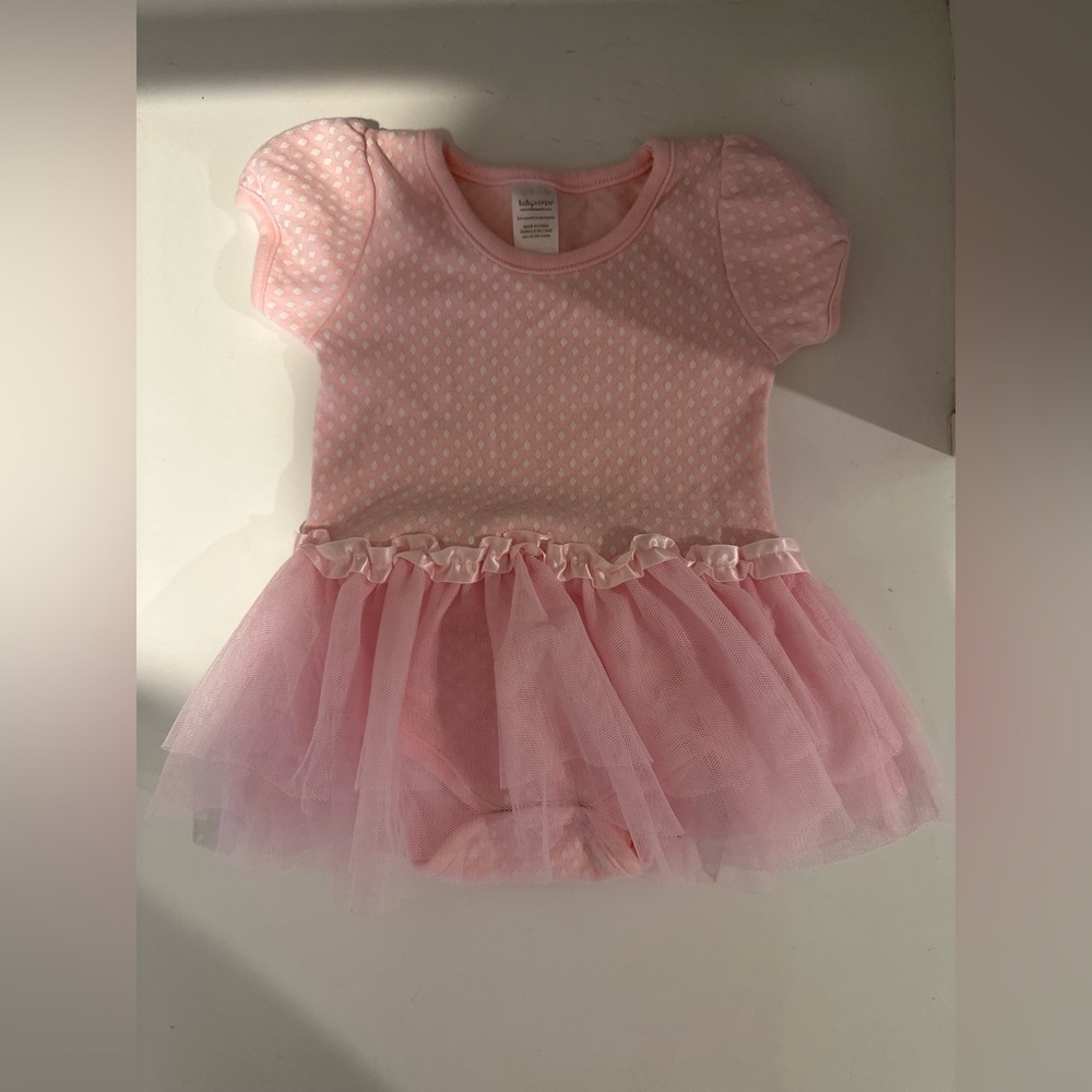 Baby Aspen Light Pink Tutu Onesie for Newborn to 6 Month Baby Girl